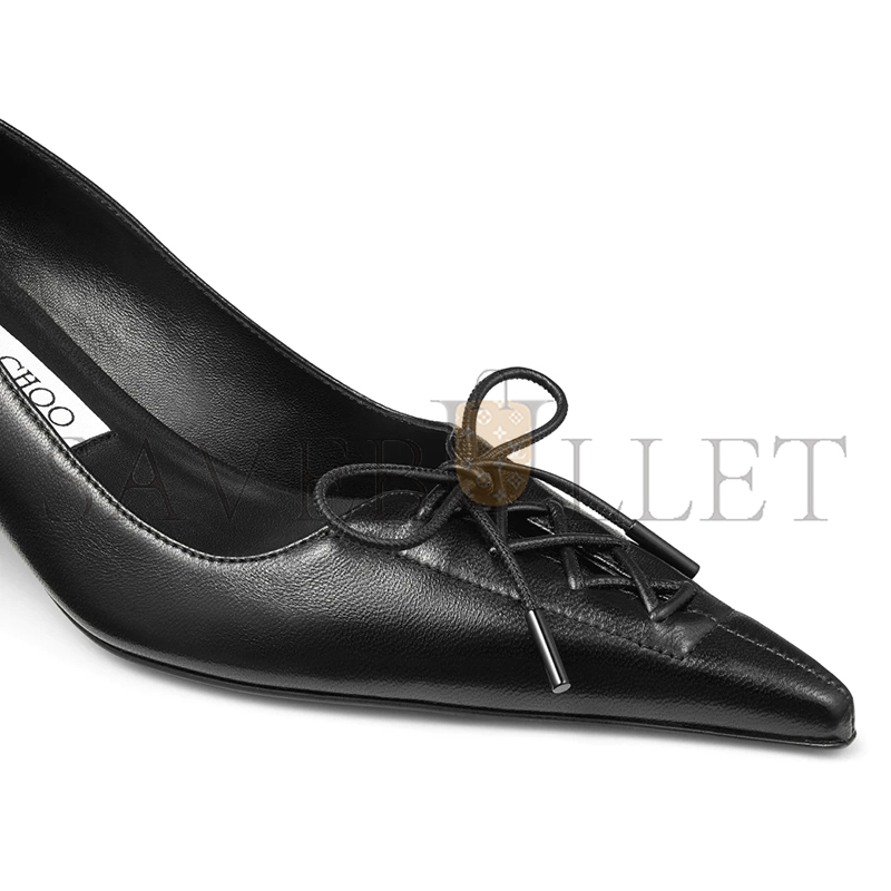 JIMMY CHOO SCARLETT 50 BLACK NAPPA LEATHER PUMPS SCARLETT50NAP